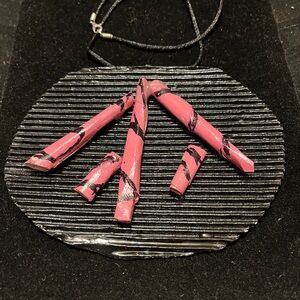 Unique Pink and Black Necklace